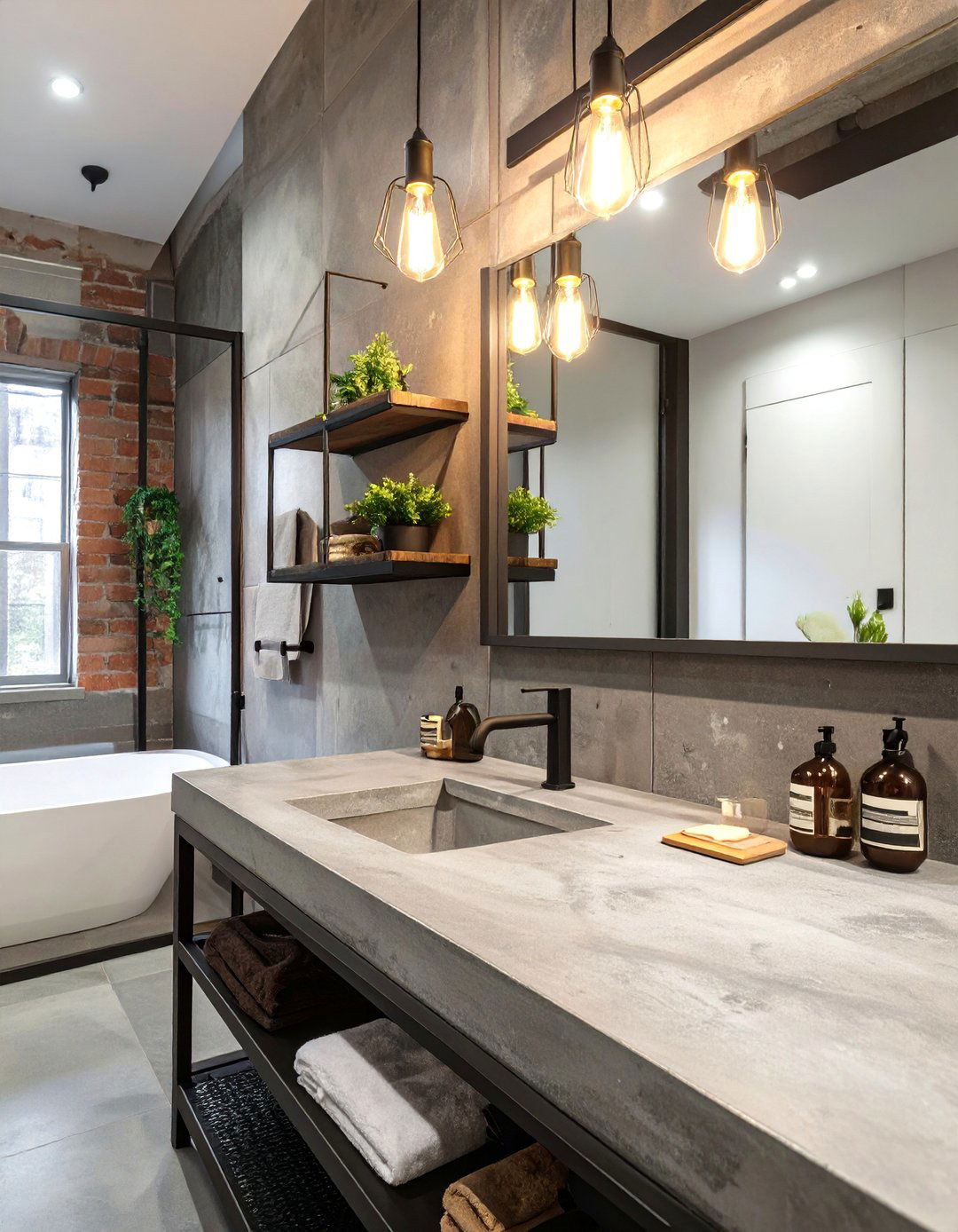 Industrial Chic Concrete Bathroom - 30 bathroom furniture ideas