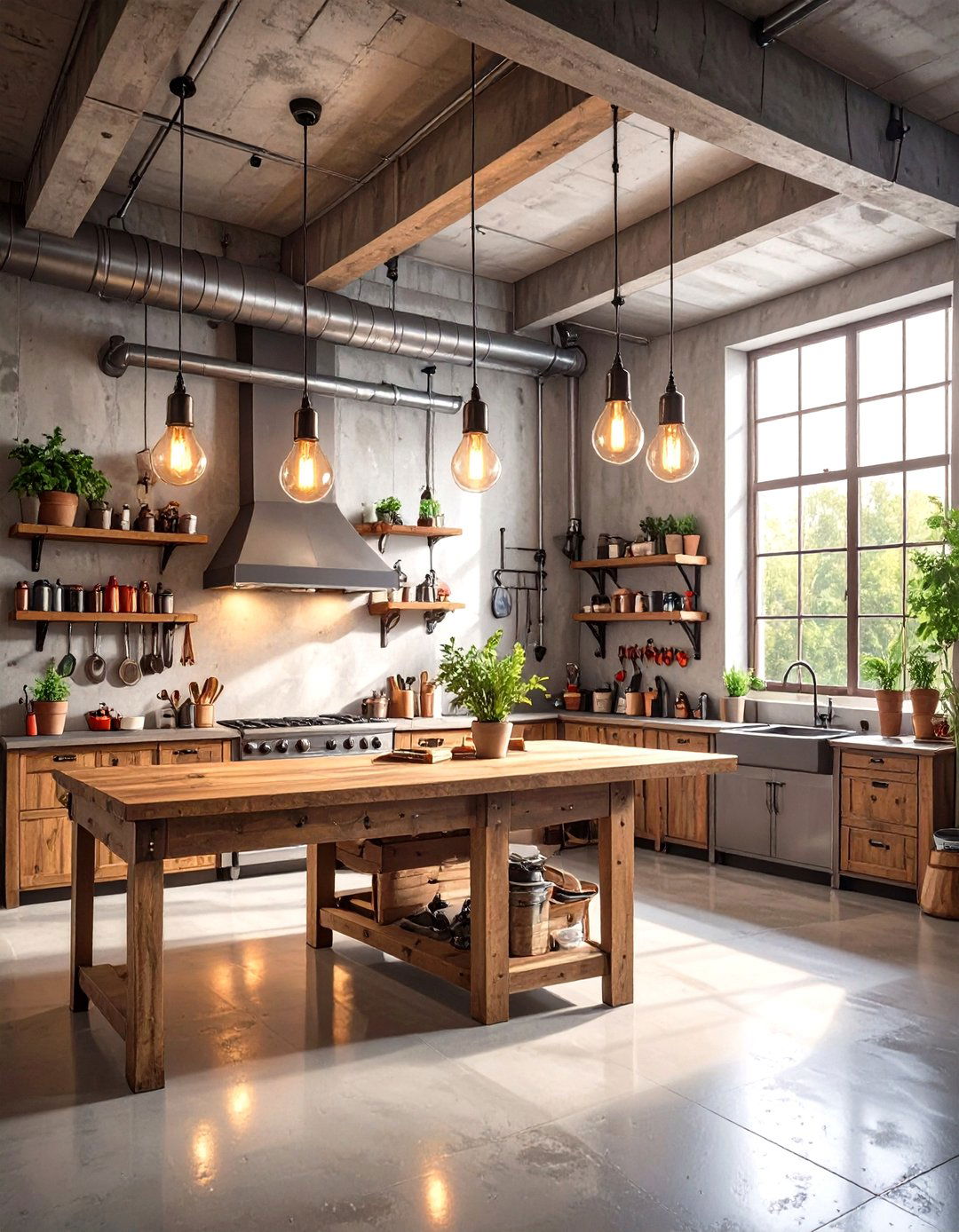 Industrial Chic Concrete Finish - 30 garage wall paint ideas