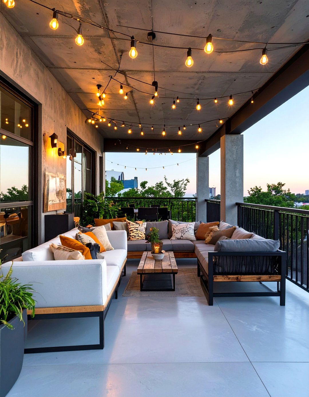 Industrial Chic Concrete Porch Design - 30 concrete porch ideas