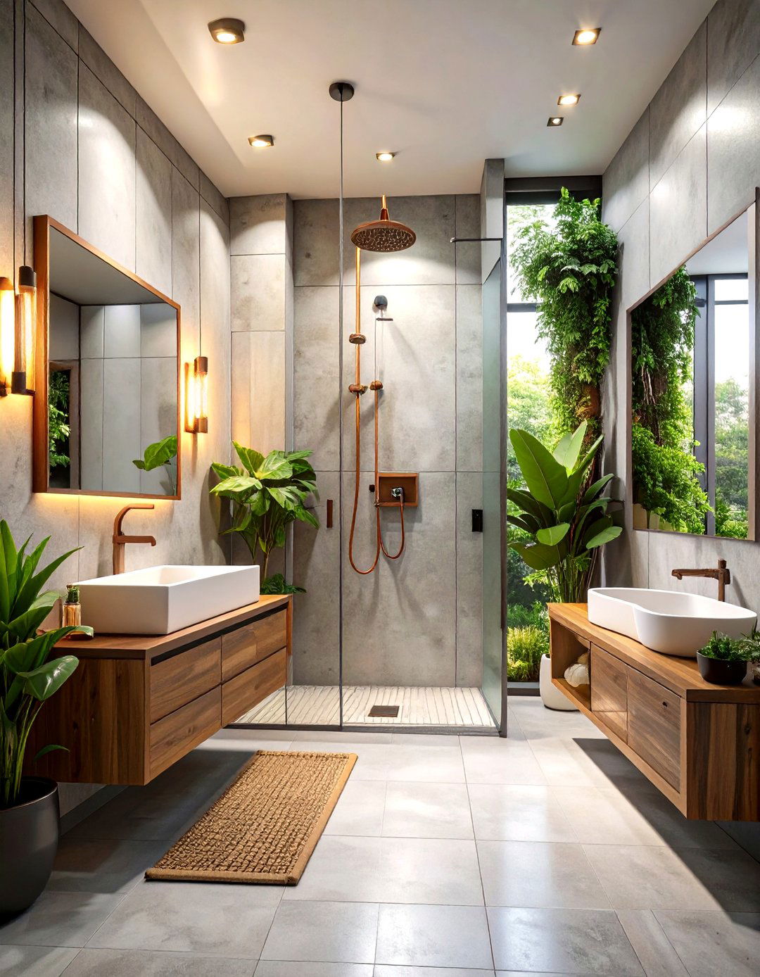 Industrial Chic Concrete Shower Room - 30 limited space tiny shower room designs