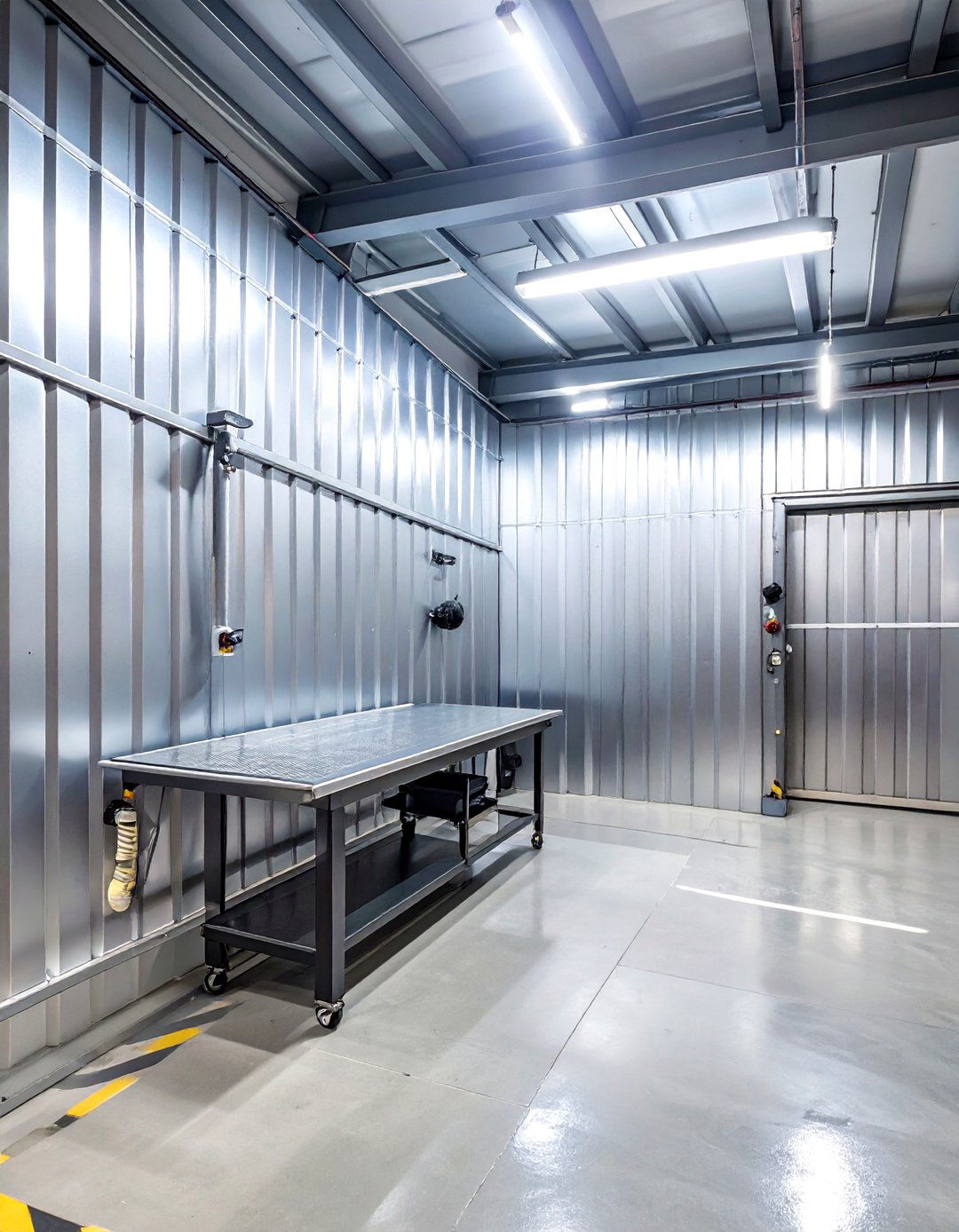 Industrial Chic Corrugated Metal - 30 cheap garage wall ideas