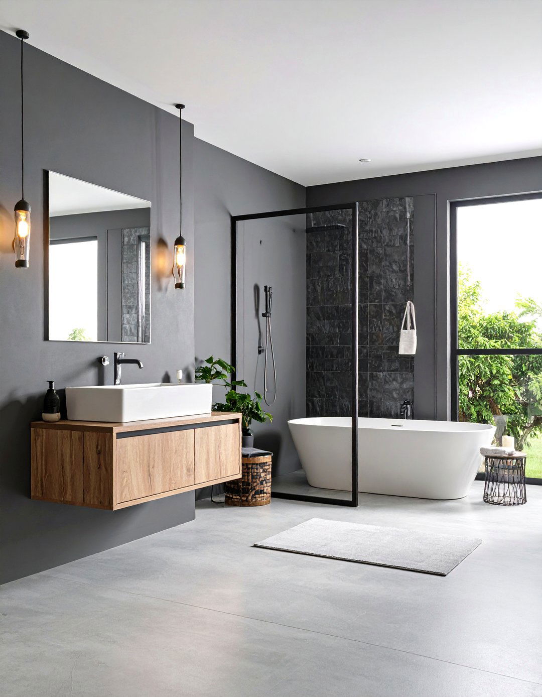 Industrial Chic Gray Bathroom - 30 gray and white bathroom ideas