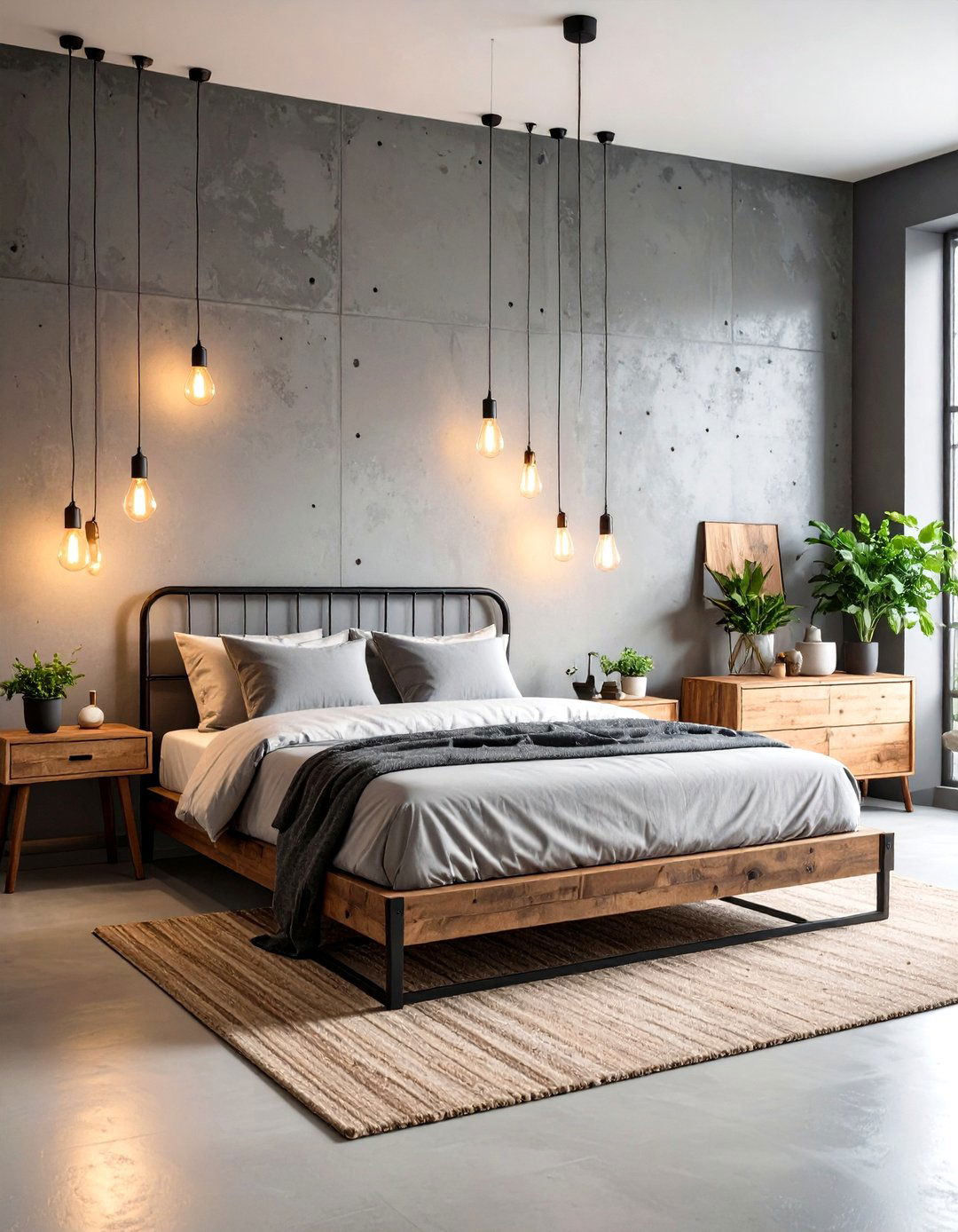 Industrial Chic Gray Bedroom - 30 gray bedroom ideas