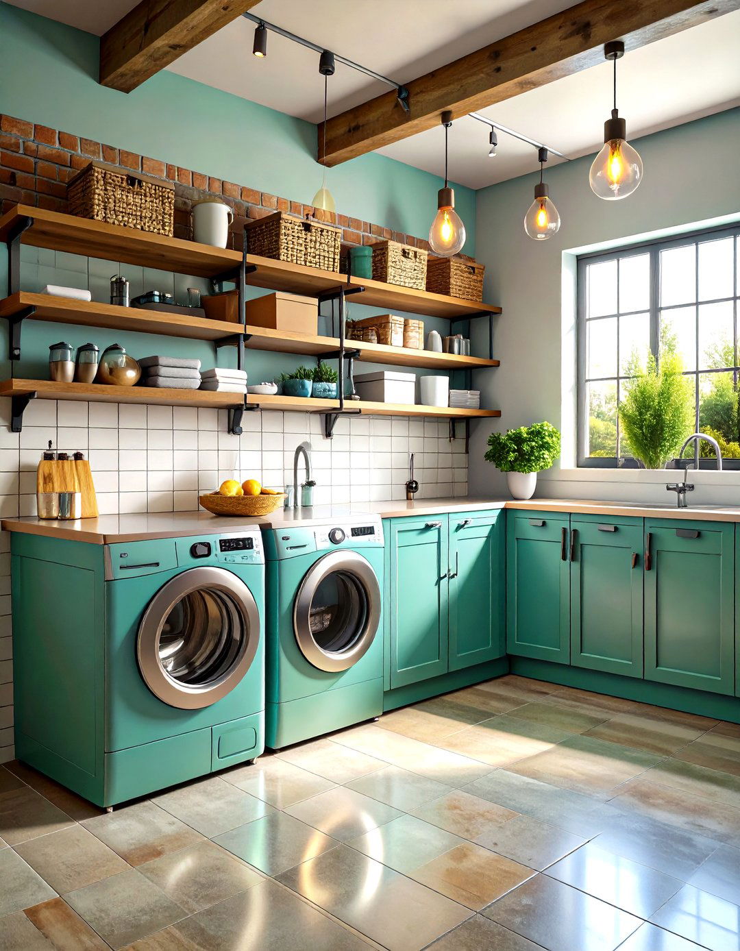 Industrial Chic Laundry Room - 30 laundry room inspo ideas