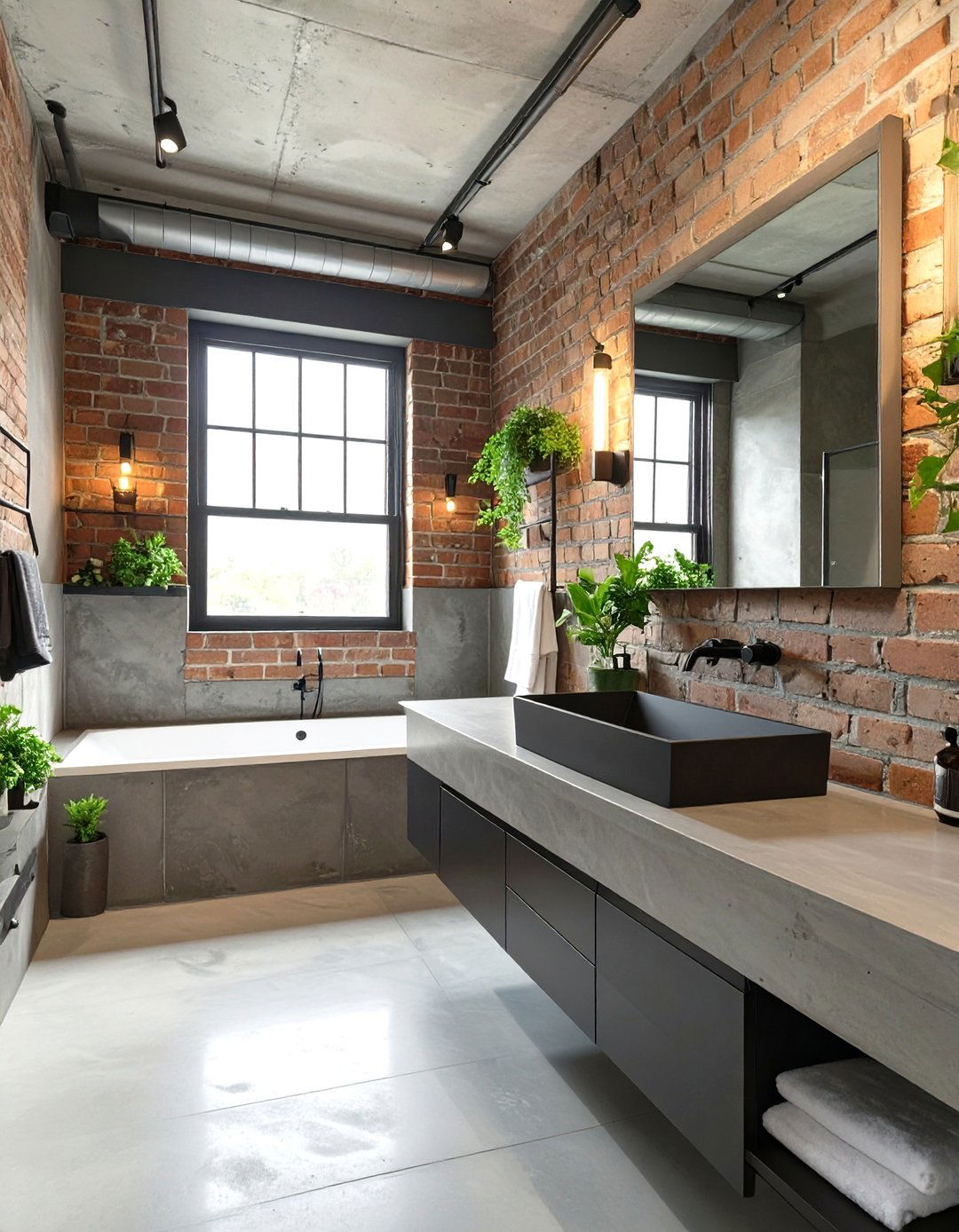 Industrial Chic Master Bathroom - 30 master bathroom designs