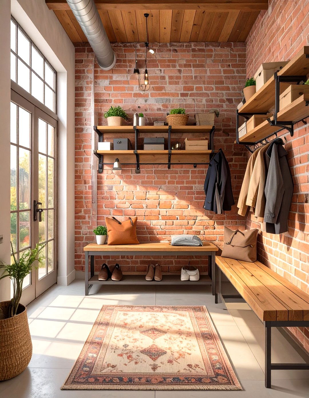 Industrial Chic Mudroom - 30 mudroom inspiration