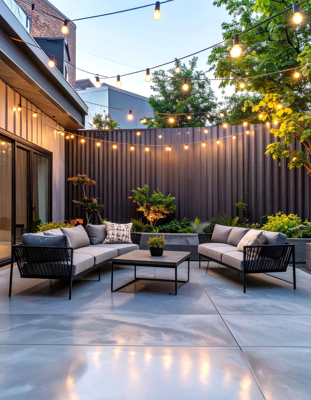 Industrial Chic Patio with Metal and Concrete - 30 outdoor patio design pictures ideas