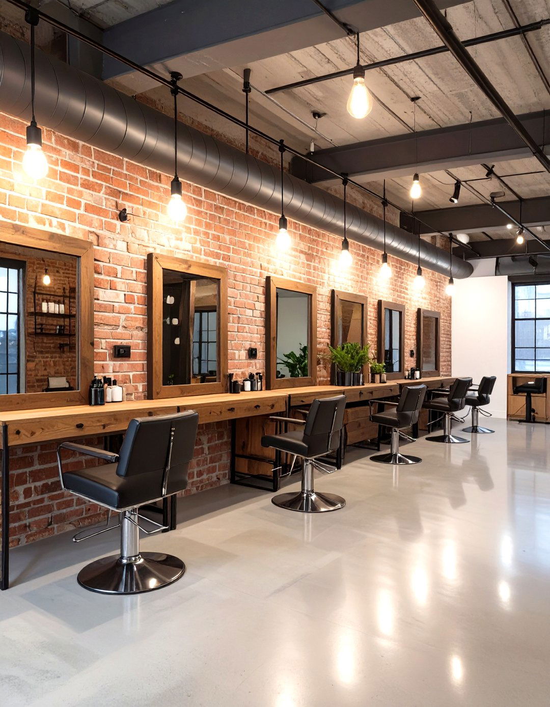Industrial Chic Salon Interior - 30 low budget beauty salon interior design ideas