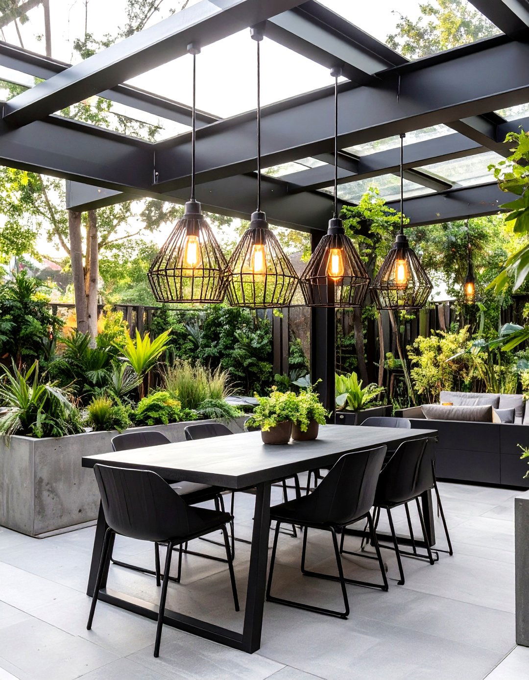 Industrial Chic With Cage Pendants - 30 outdoor light ideas
