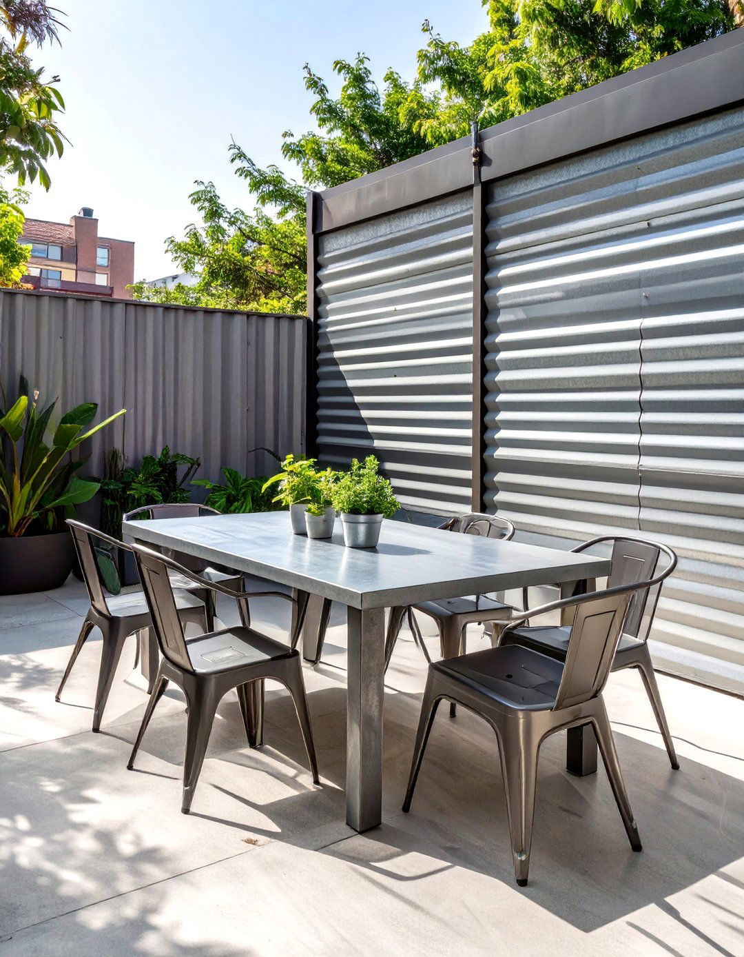 Industrial Chic with Metal Accents - 30 concrete patio ideas on a budget