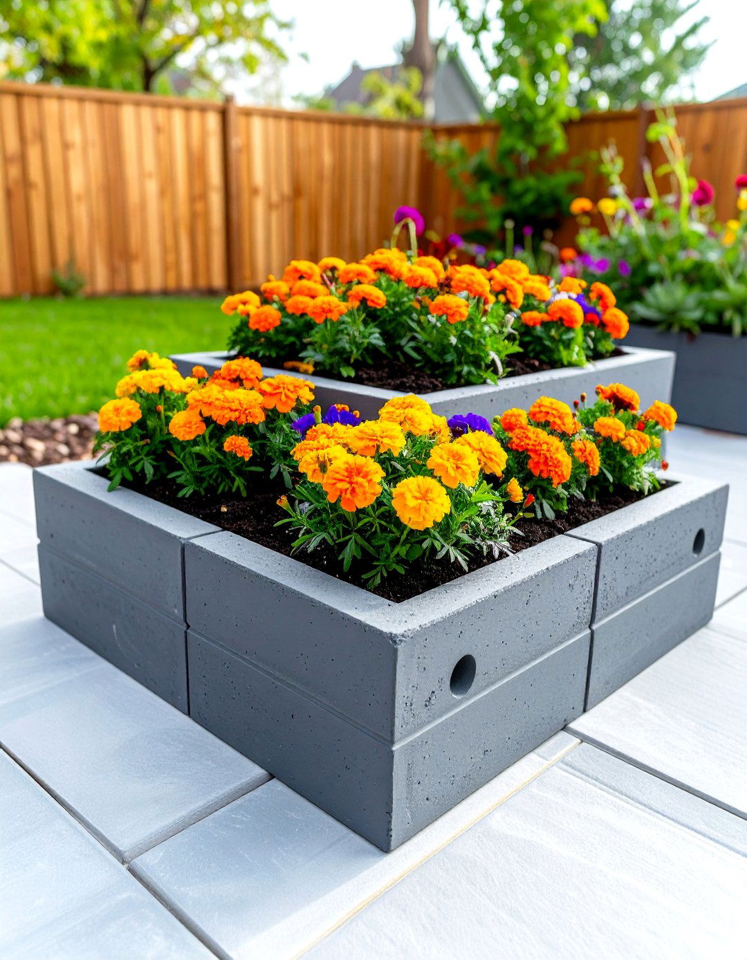 Industrial Cinder Block Raised Garden Bed - 30 diy raised garden bed ideas