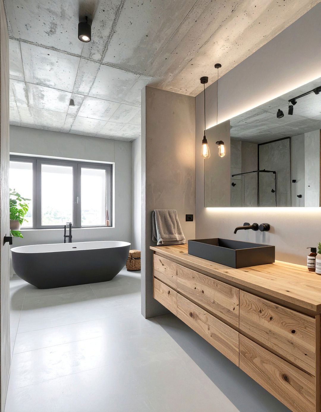 Industrial Concrete Bathroom Ceiling - 30 bathroom ceiling ideas