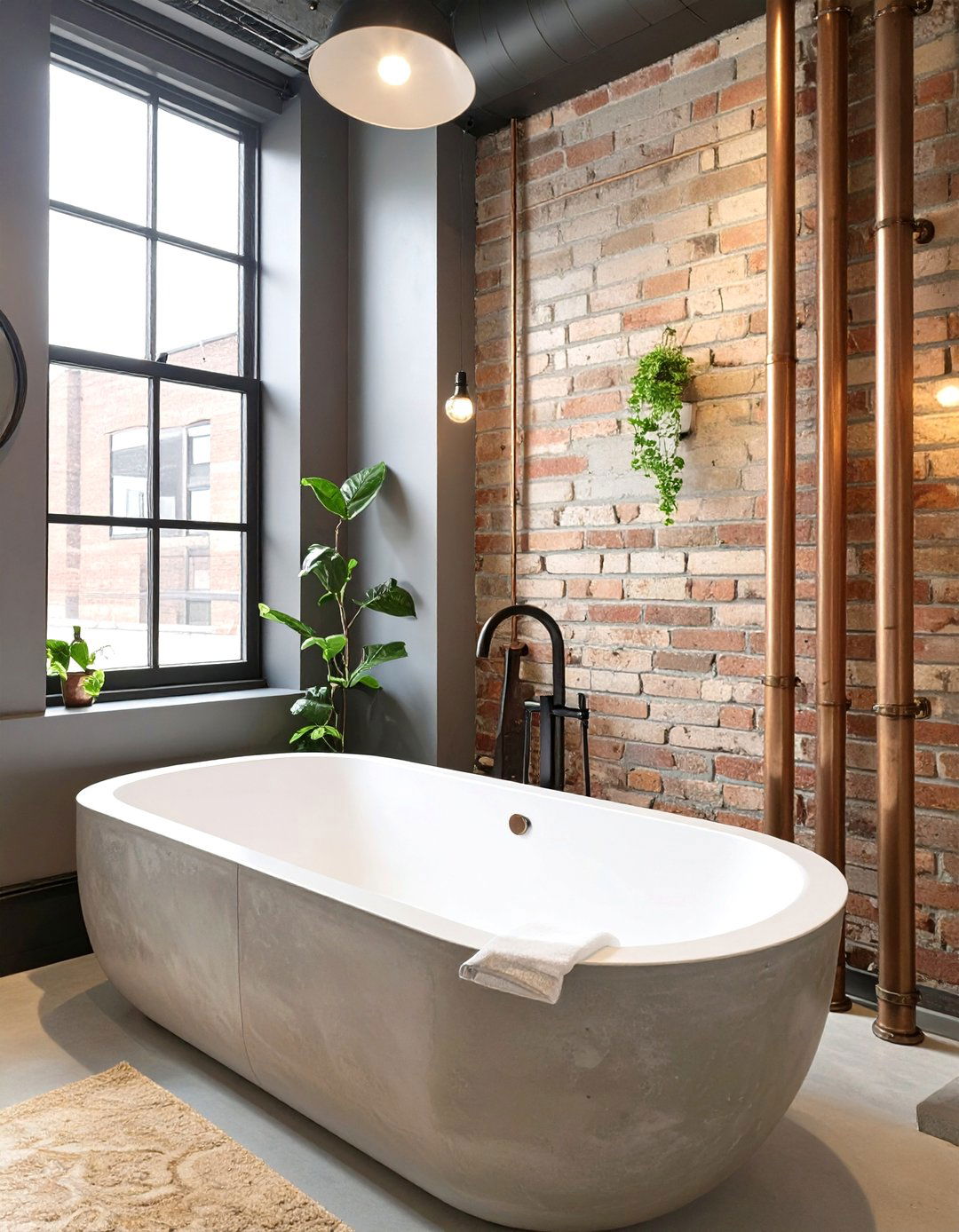Industrial Concrete Bathroom Tub Surround - 30 bathroom tub ideas