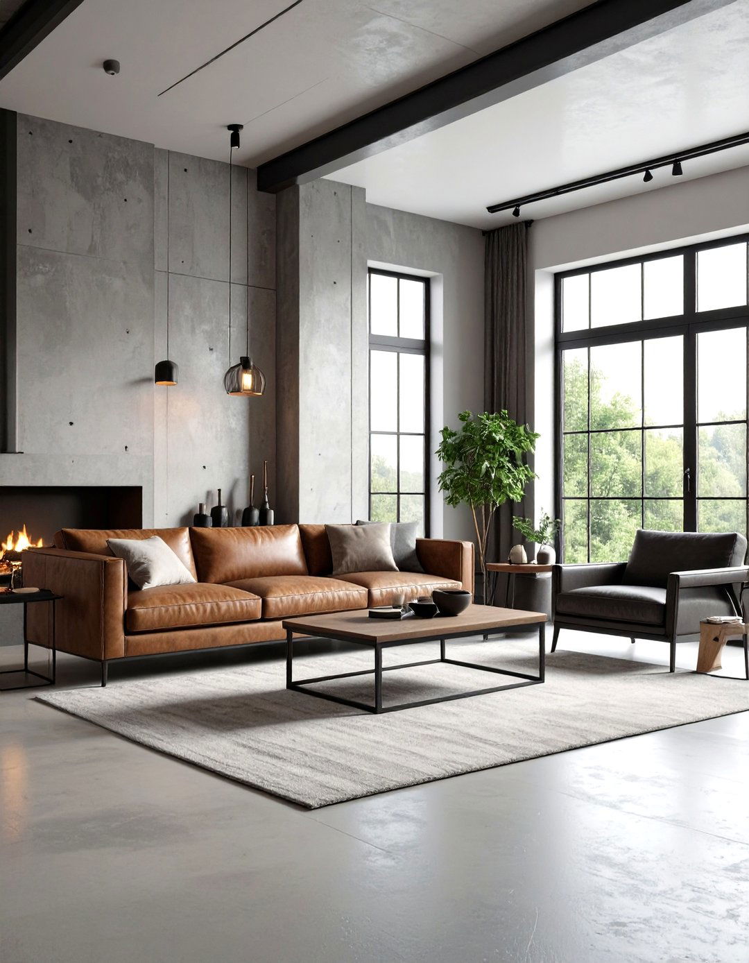 Industrial Concrete Finish Wainscoting - 30 living room wainscoting ideas