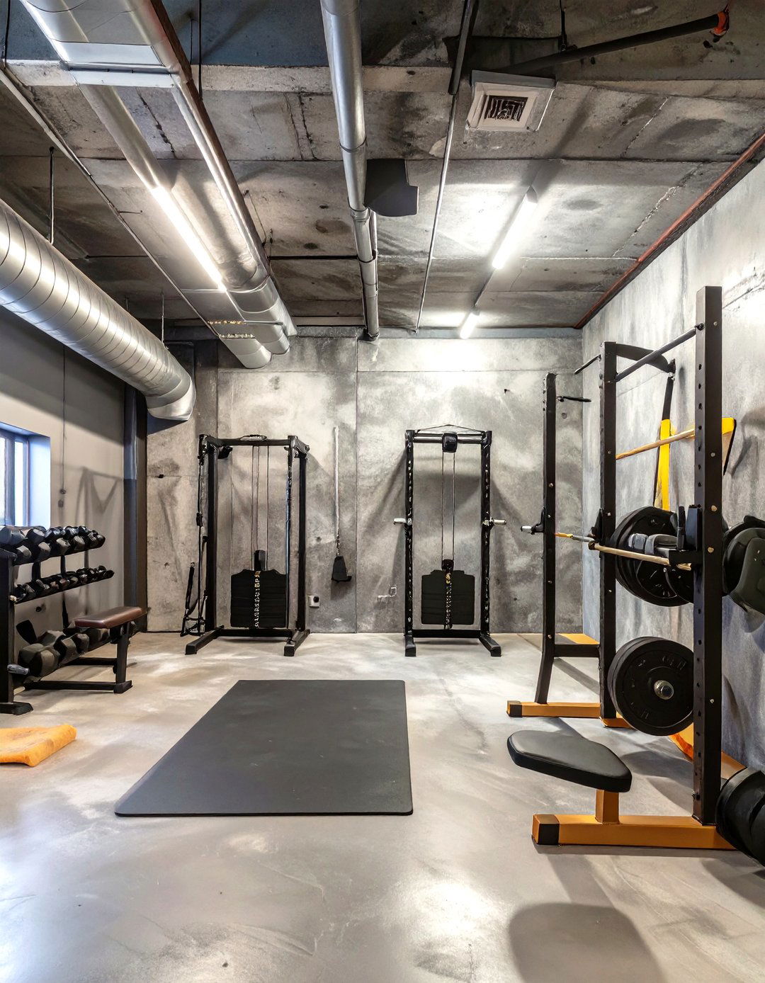 Industrial Concrete Gray Paint - 30 basement paint ideas