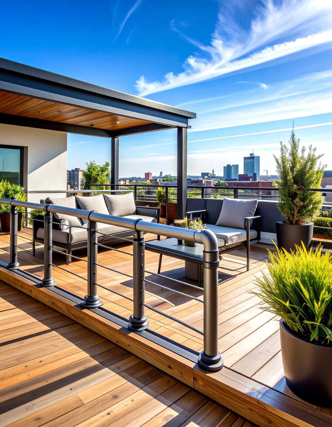 Industrial Conduit Pipe Railing - 30 inexpensive deck railing ideas