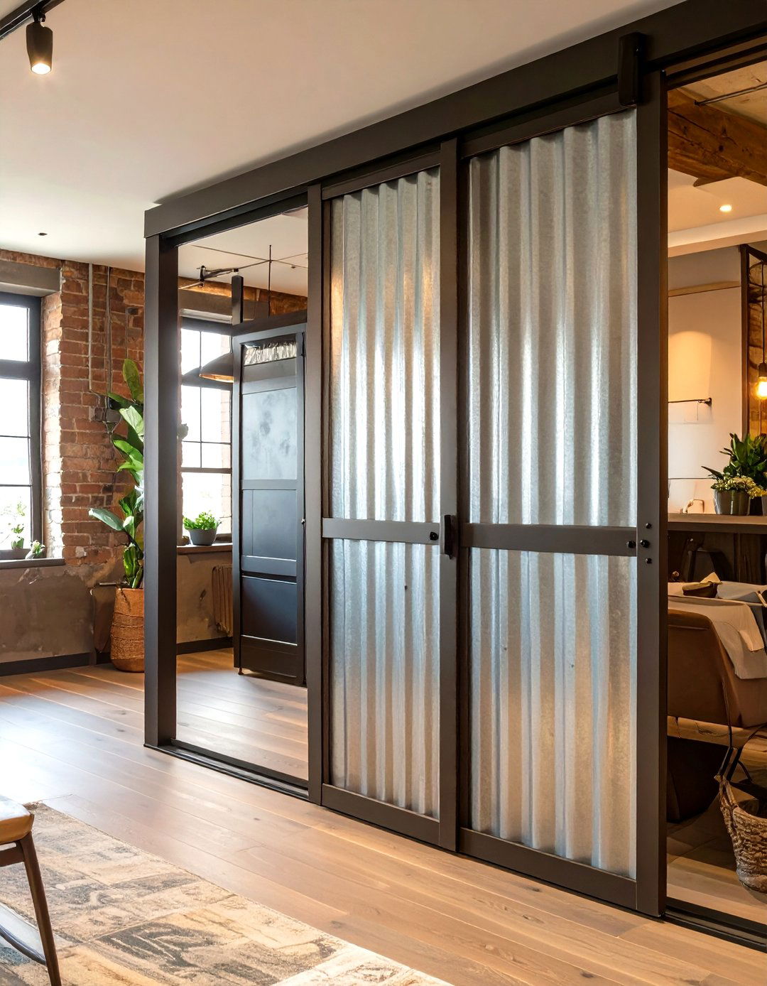 Industrial Corrugated Metal Sliding Closet Doors - 30 sliding closet door ideas