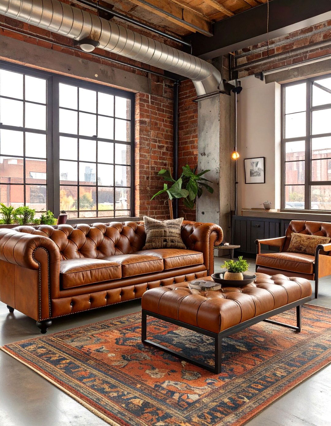 Industrial Design with Leather and Metal - 30 industrial home design ideas