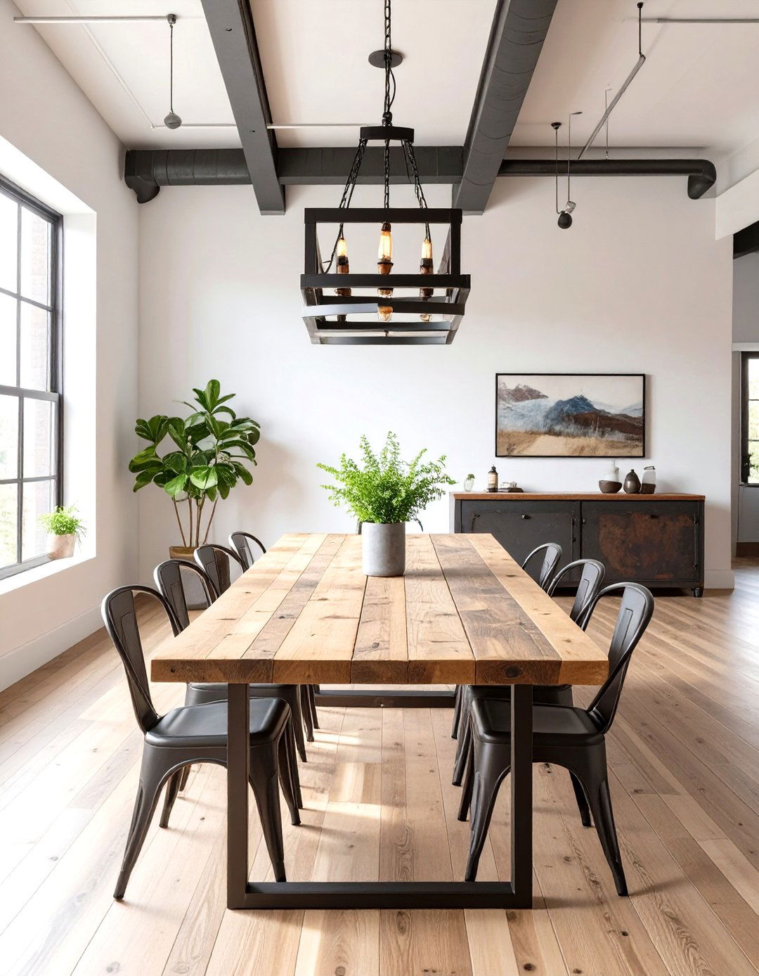 Industrial Dining Room with Reclaimed Wood - 30 industrial home design ideas