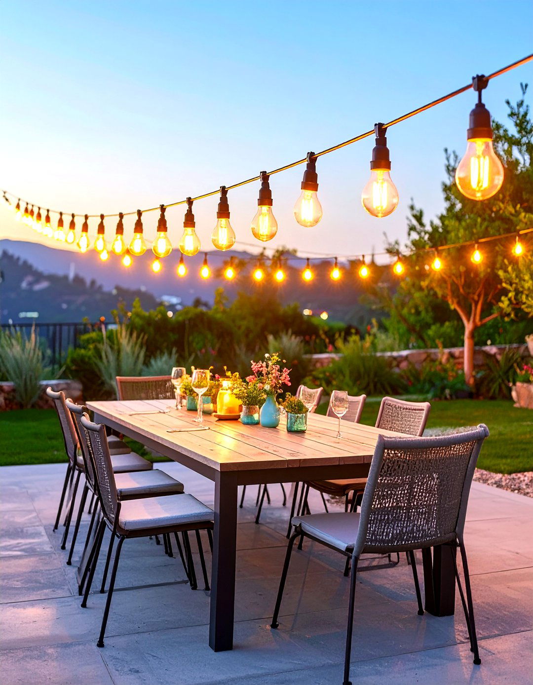 Industrial Edison Bulb Patio Lights - 30 patio light ideas