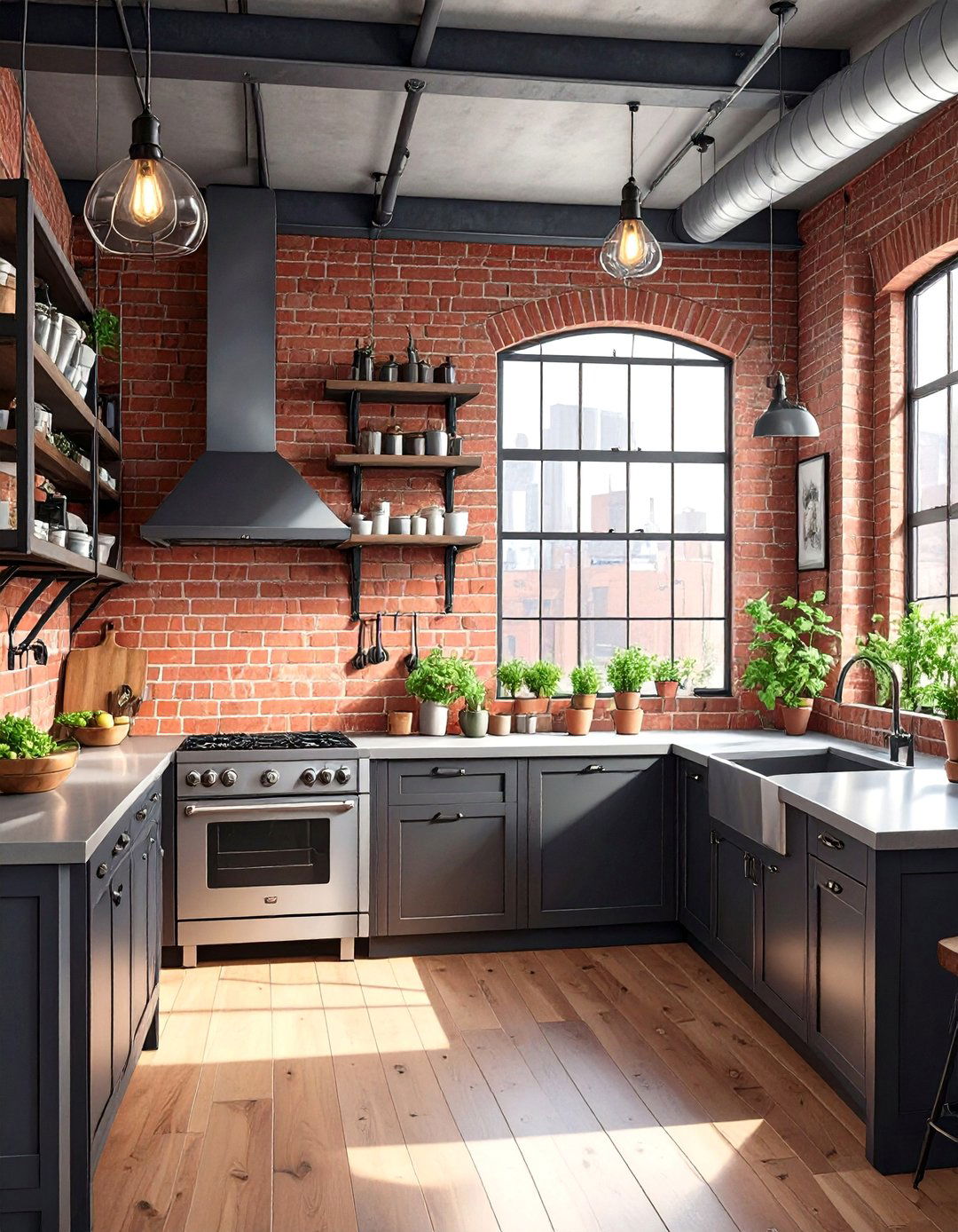 Industrial Exposed Brick Veneer - 30 backsplash tile ideas