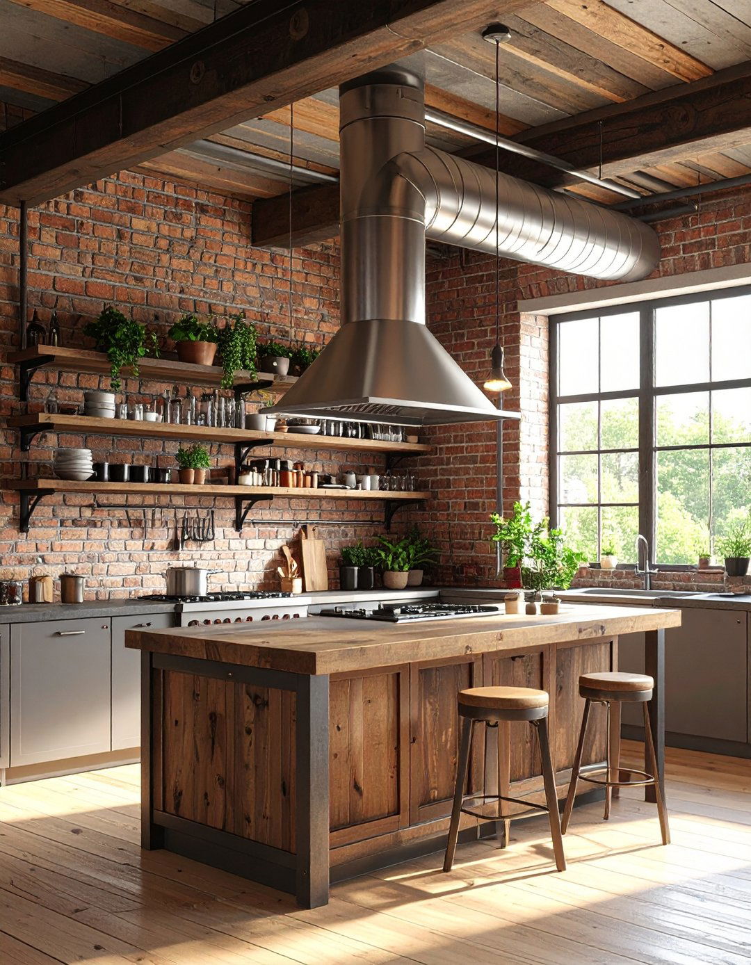 Industrial Exposed Ductwork Kitchen Vent Hood - 30 kitchen vent hood ideas