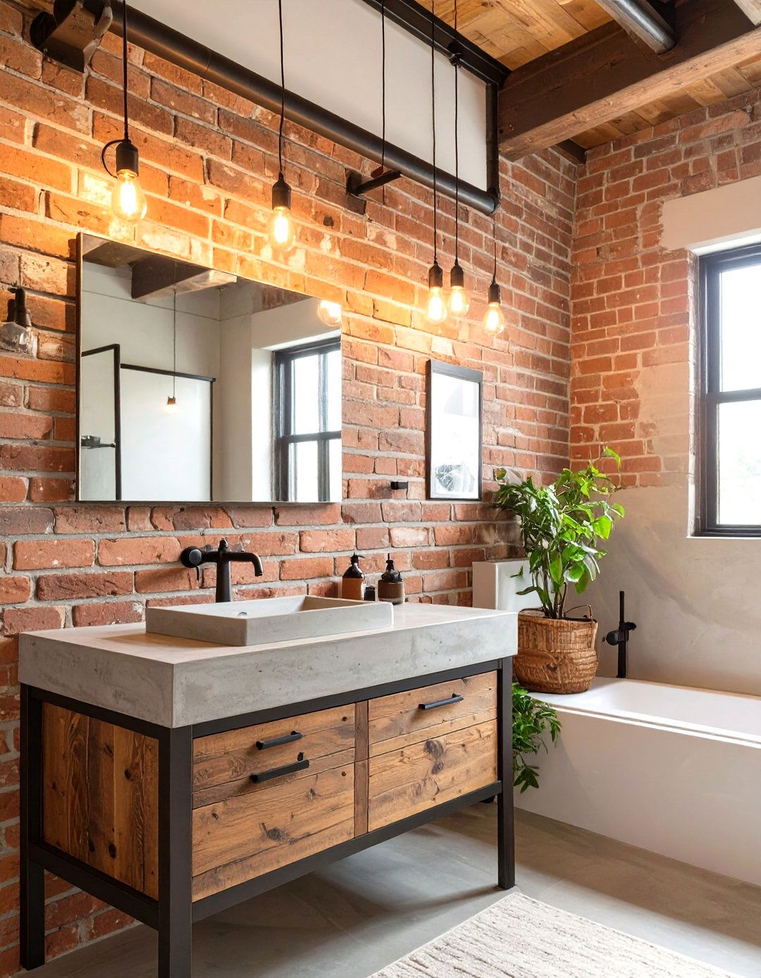 Industrial Farmhouse Bathroom - 30 farmhouse bathroom ideas