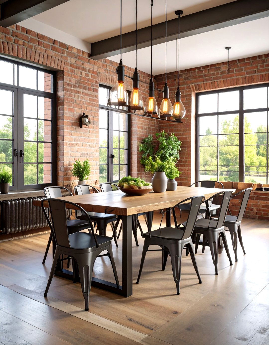 Industrial Farmhouse Dining Area - 30 farmhouse interior design ideas