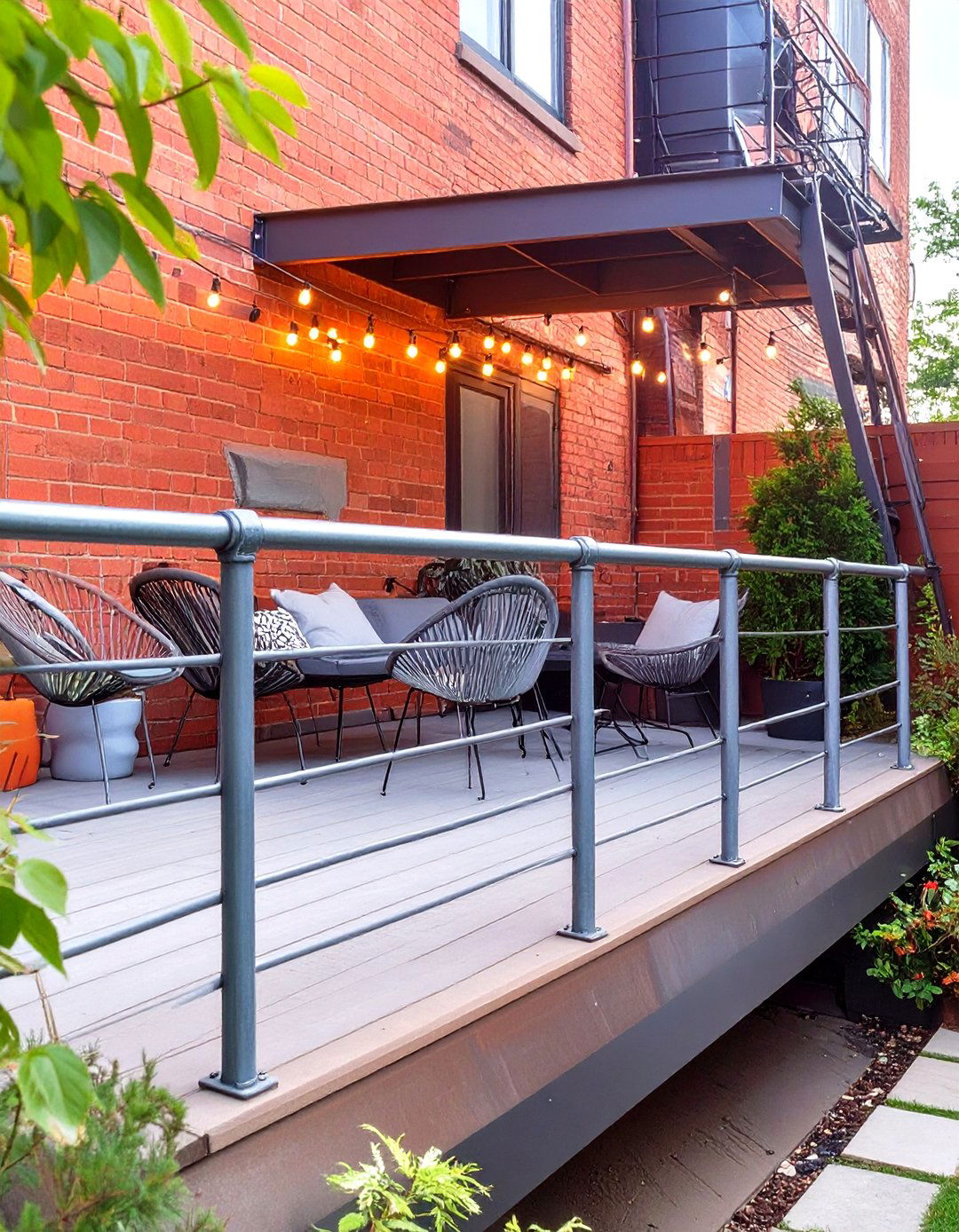 Industrial Galvanized Pipe Railing - 30 horizontal deck railing ideas