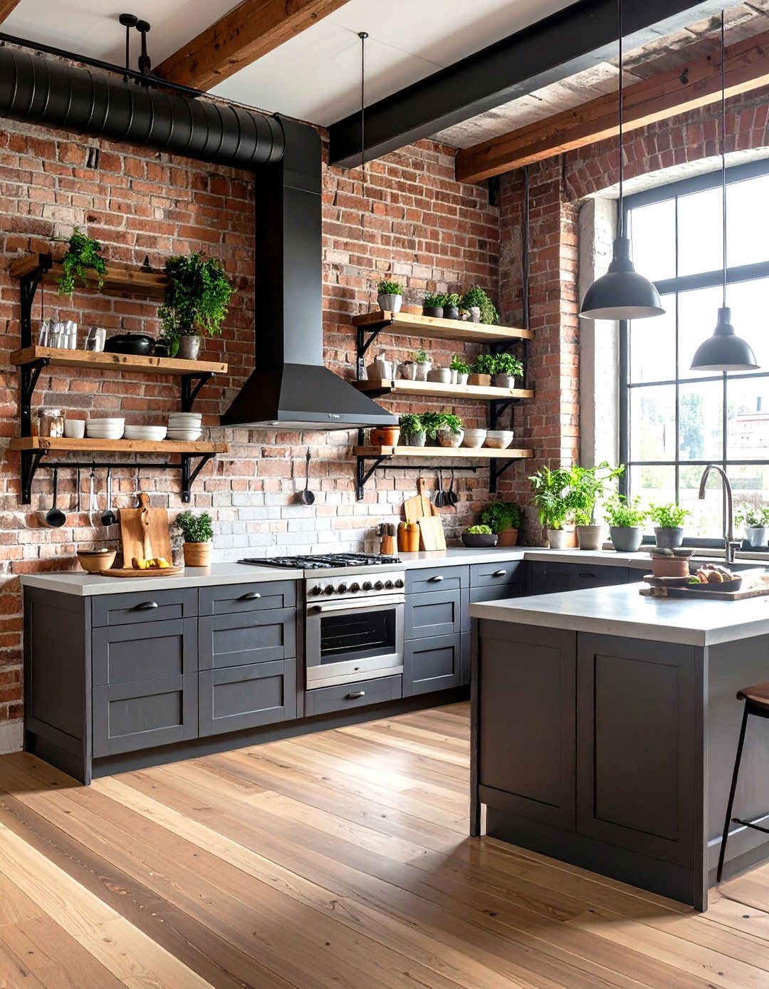 Industrial Grey Concrete Kitchen - 30 grey kitchen ideas