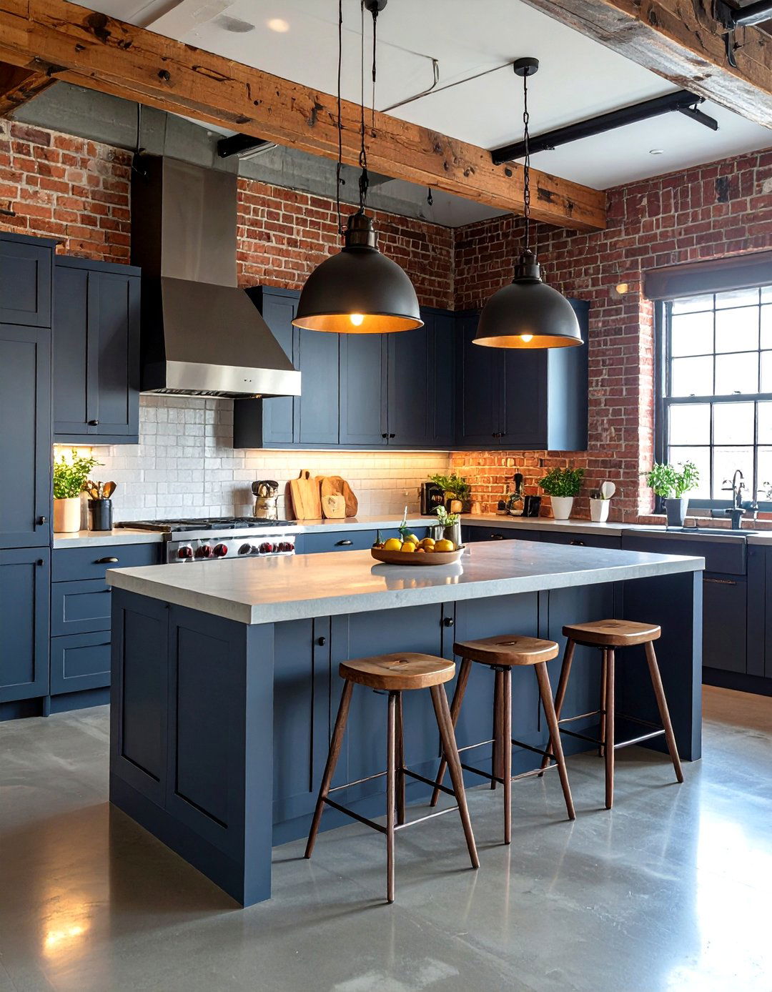 Industrial Grey Kitchen with Concrete - 30 grey kitchen cabinets ideas