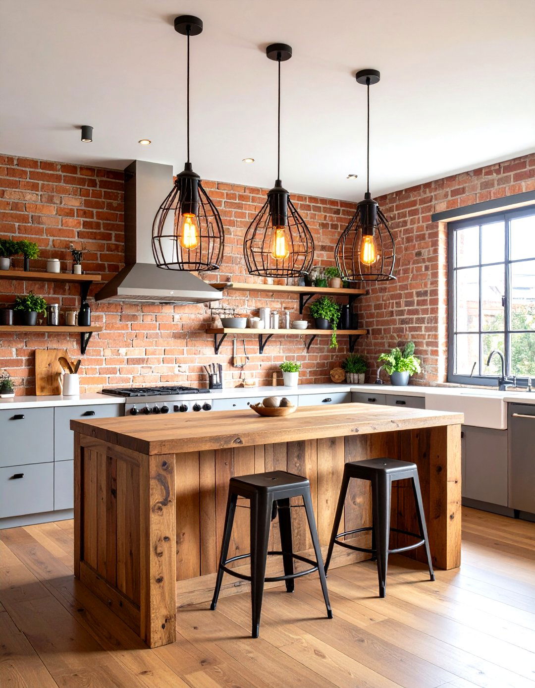 Industrial Kitchen Pendants with Edison Bulbs - 30 kitchen island lighting ideas