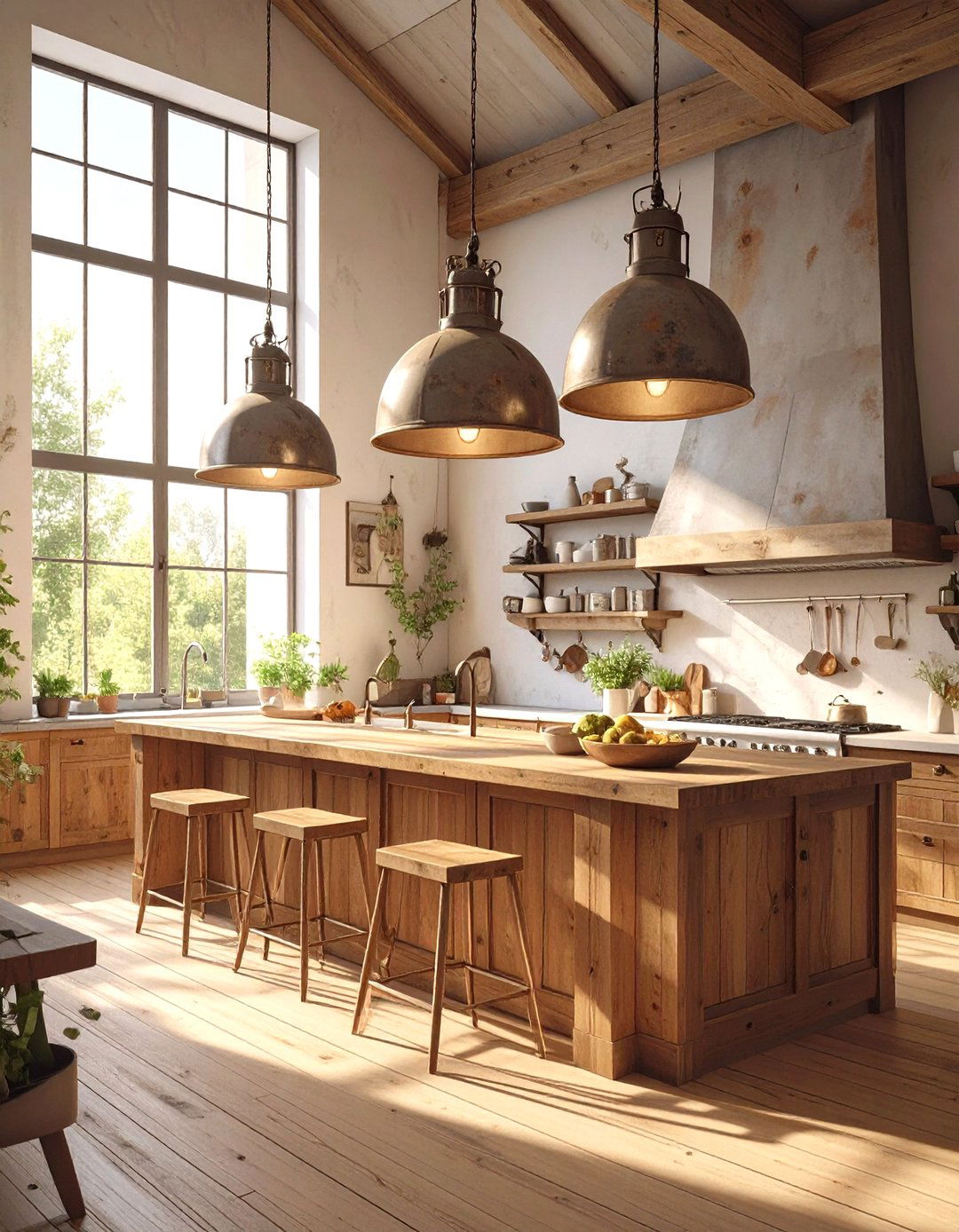 Industrial Kitchen and Vintage Lighting - 30 industrial kitchen design ideas