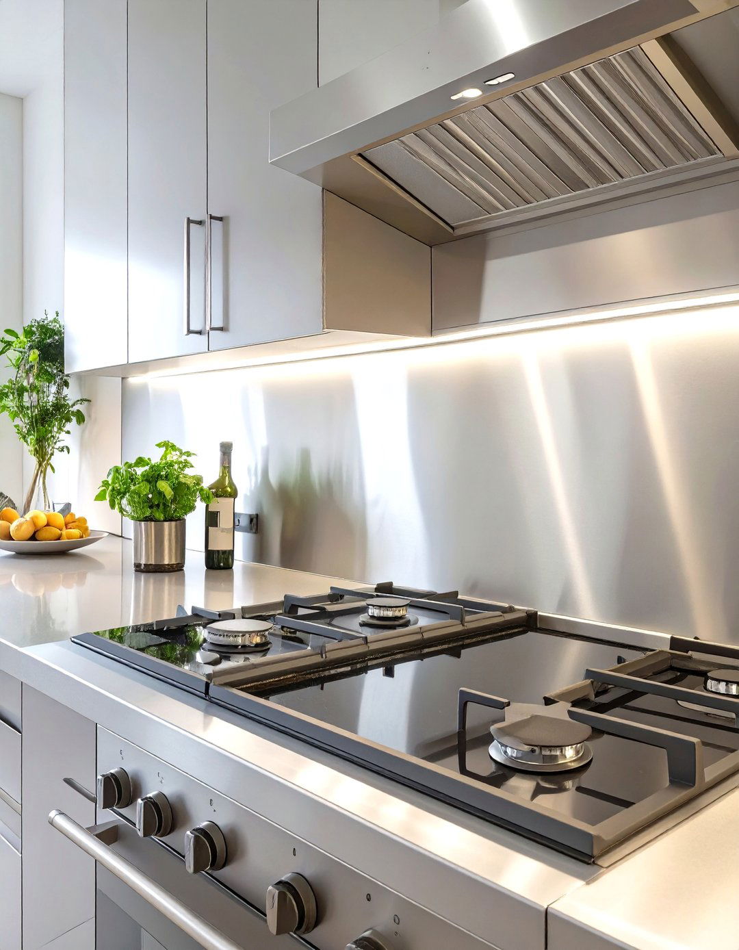 Industrial Kitchen with a Metal Backsplash - 30 industrial kitchen design ideas