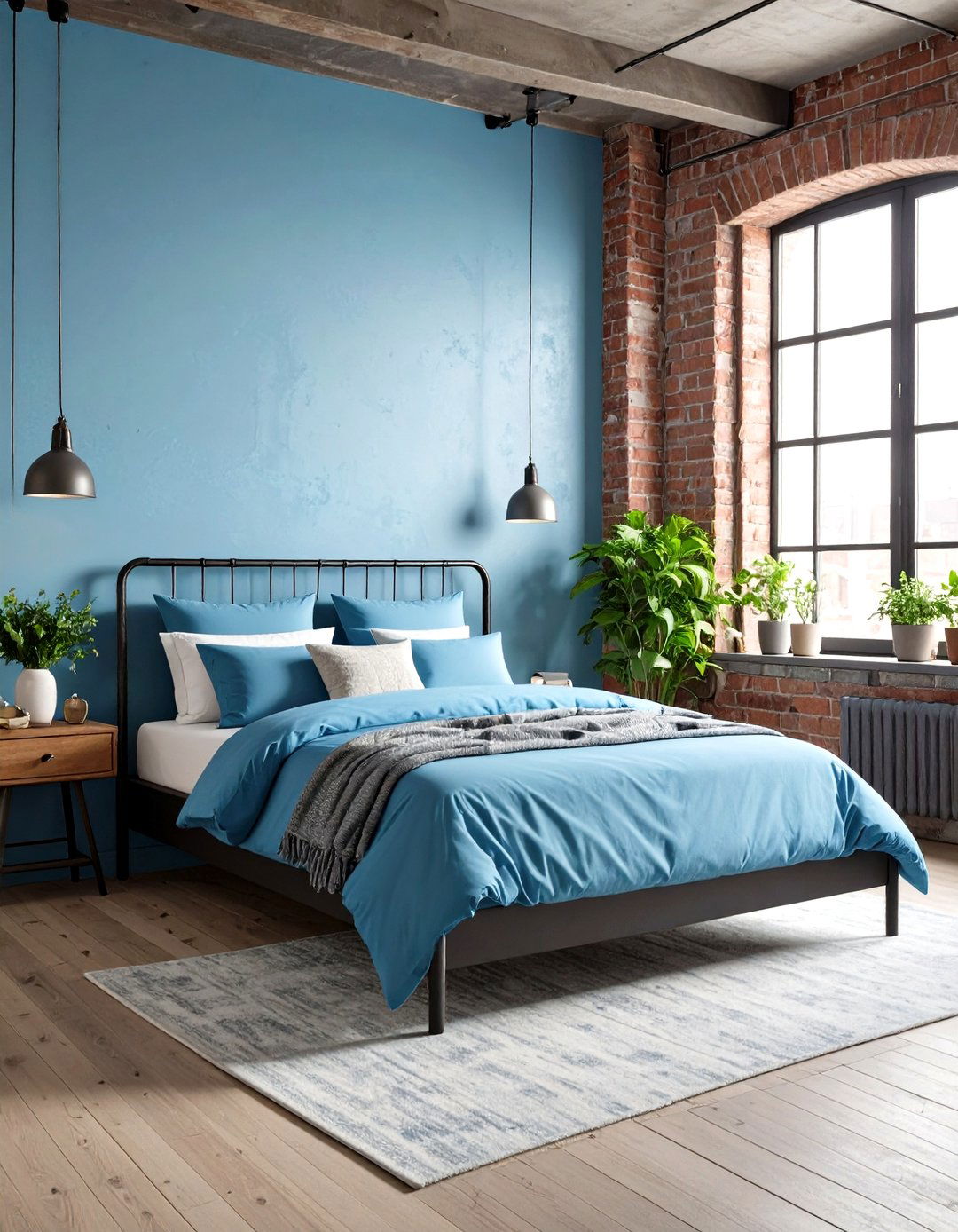 Industrial Light Blue Bedroom - 30 light blue bedroom ideas