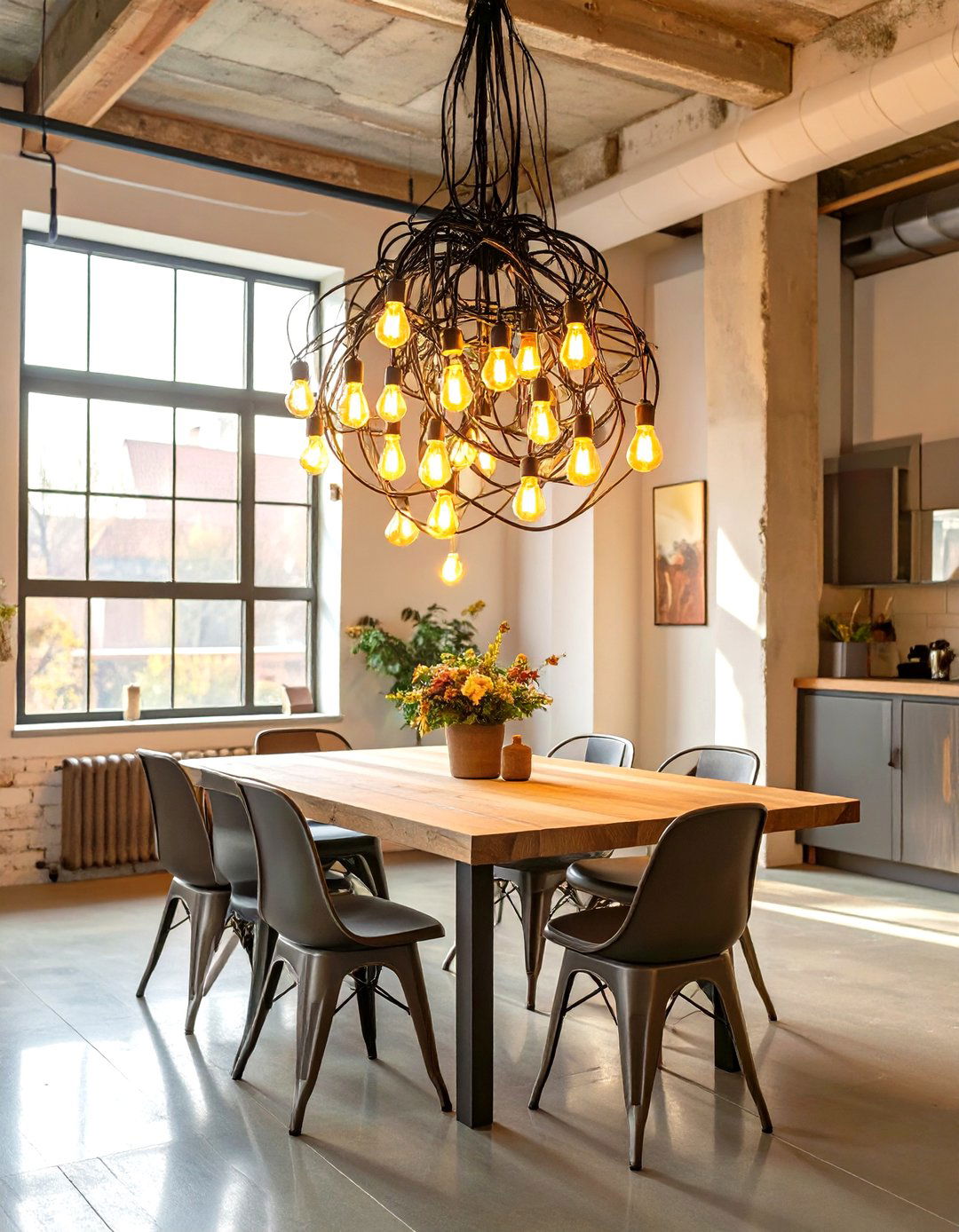 Industrial Lighting as a Focal Point - 30 industrial home design ideas
