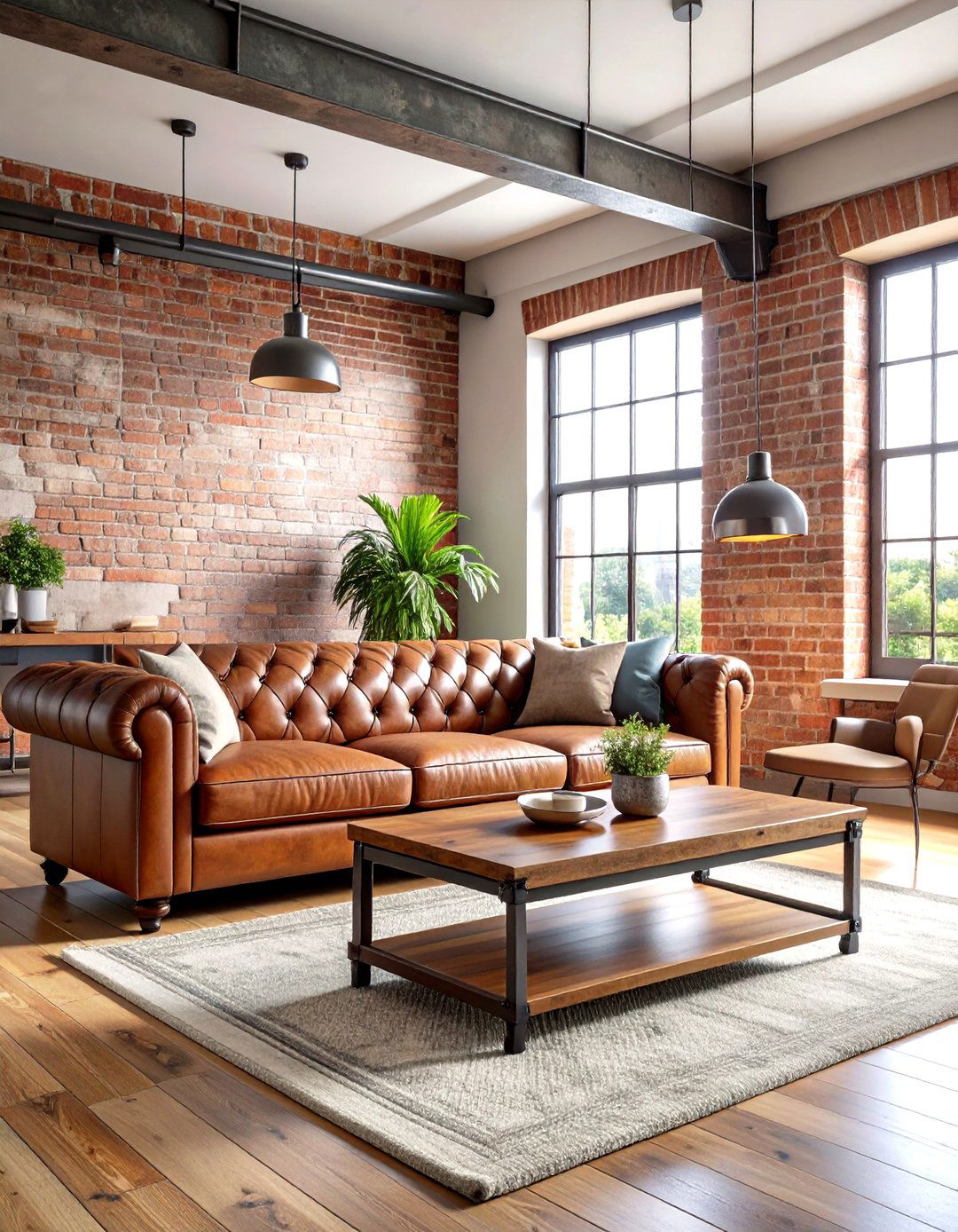 Industrial Living Room with Exposed Brick - 30 popular living room ideas