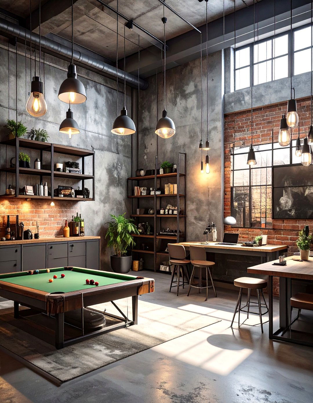 Industrial Loft Game Room - 30 game room paint ideas