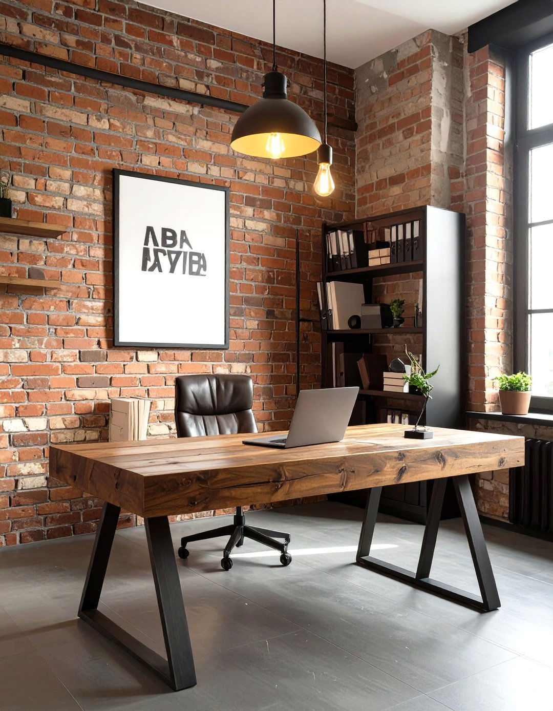 Industrial Loft Home Office - 30 home office decorating ideas