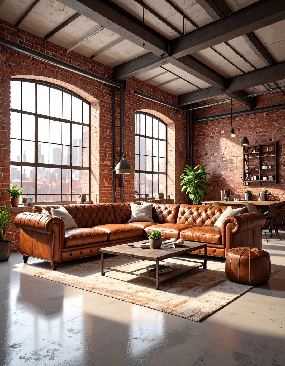 Industrial Loft Living Space - 30 free house design ideas
