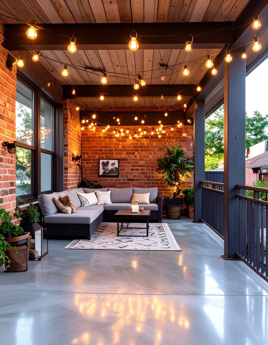 Industrial Loft Style Porch - 30 covered back porch ideas