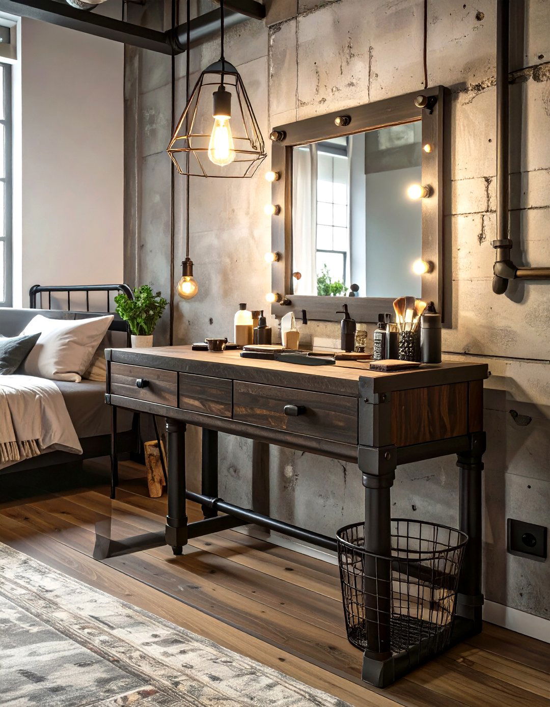 Industrial Makeup Vanity - 30 makeup vanity ideas