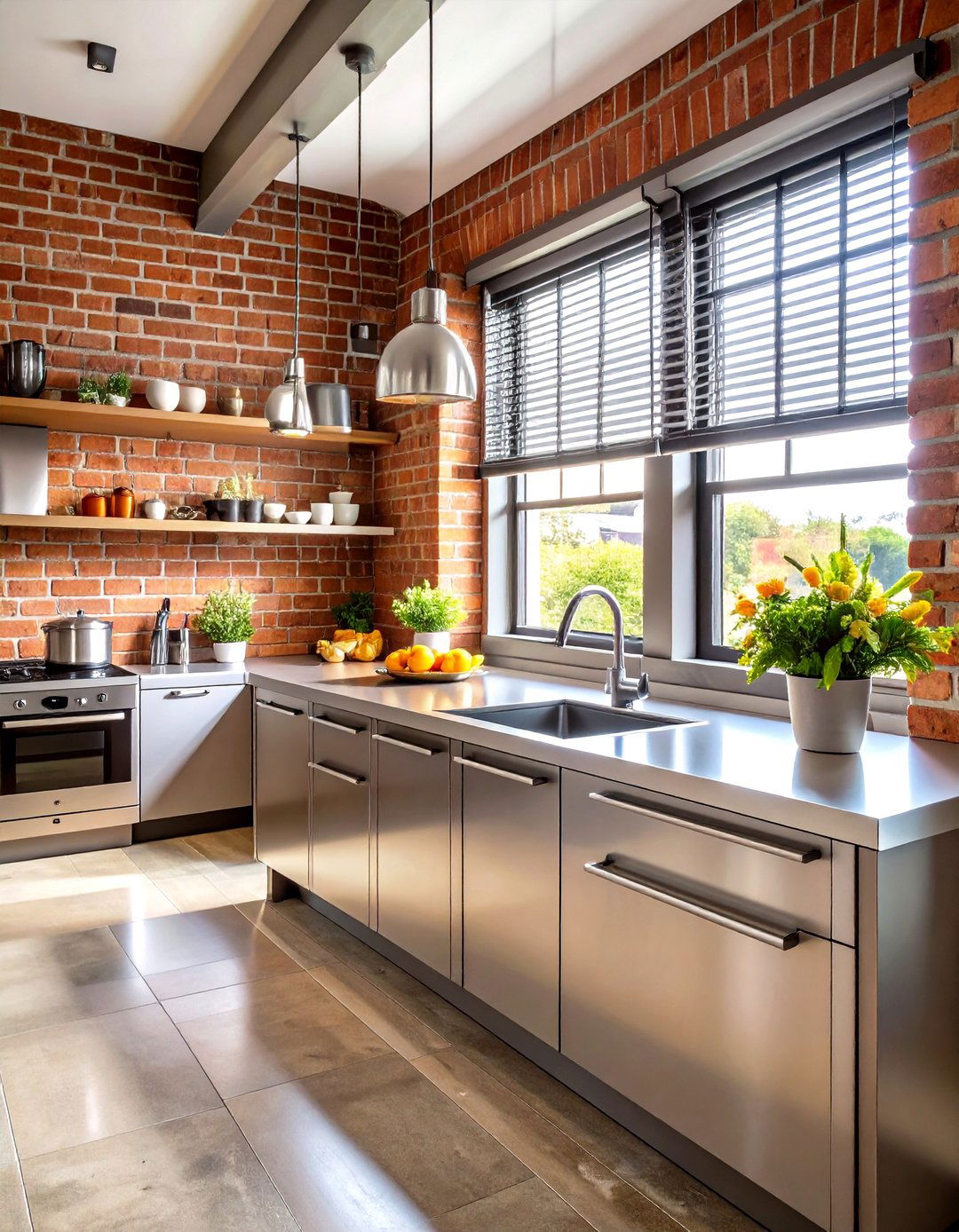Industrial Metal Kitchen Blinds - 30 kitchen window treatment ideas