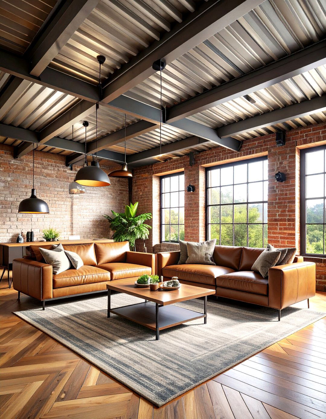 Industrial Metal Panel Ceiling - 30 living room ceiling ideas