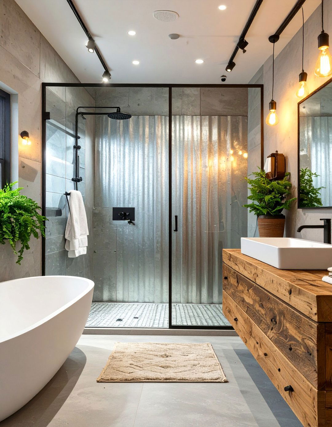 Industrial Metal Panels - 30 bathroom paneling ideas