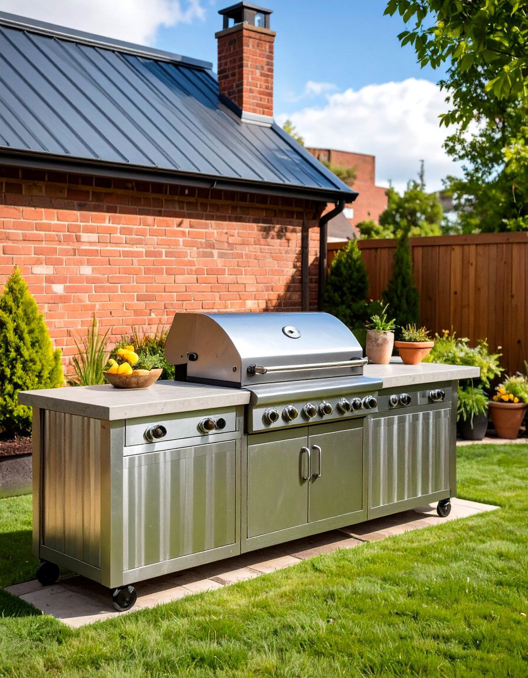 Industrial Patio Grill with Galvanized Steel - 30 patio grill ideas
