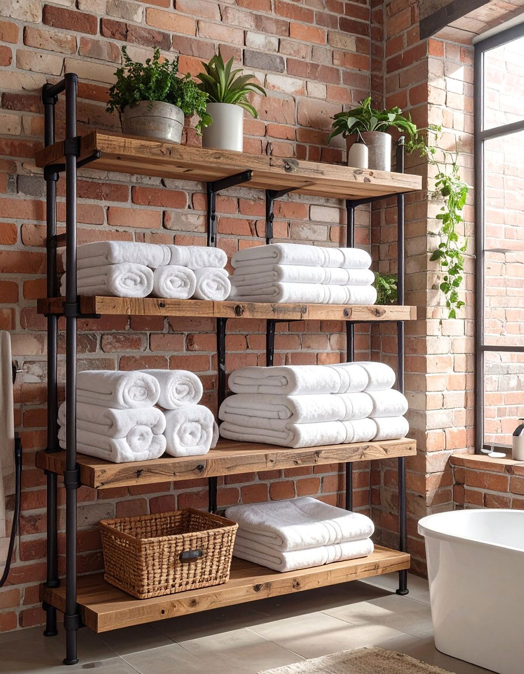 Industrial Pipe Bathroom Shelf - 30 bathroom shelf ideas