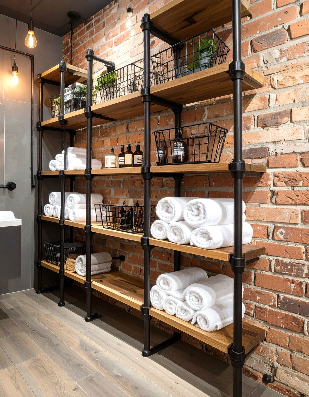 Industrial Pipe Bathroom Shelving - 30 bathroom shelving ideas