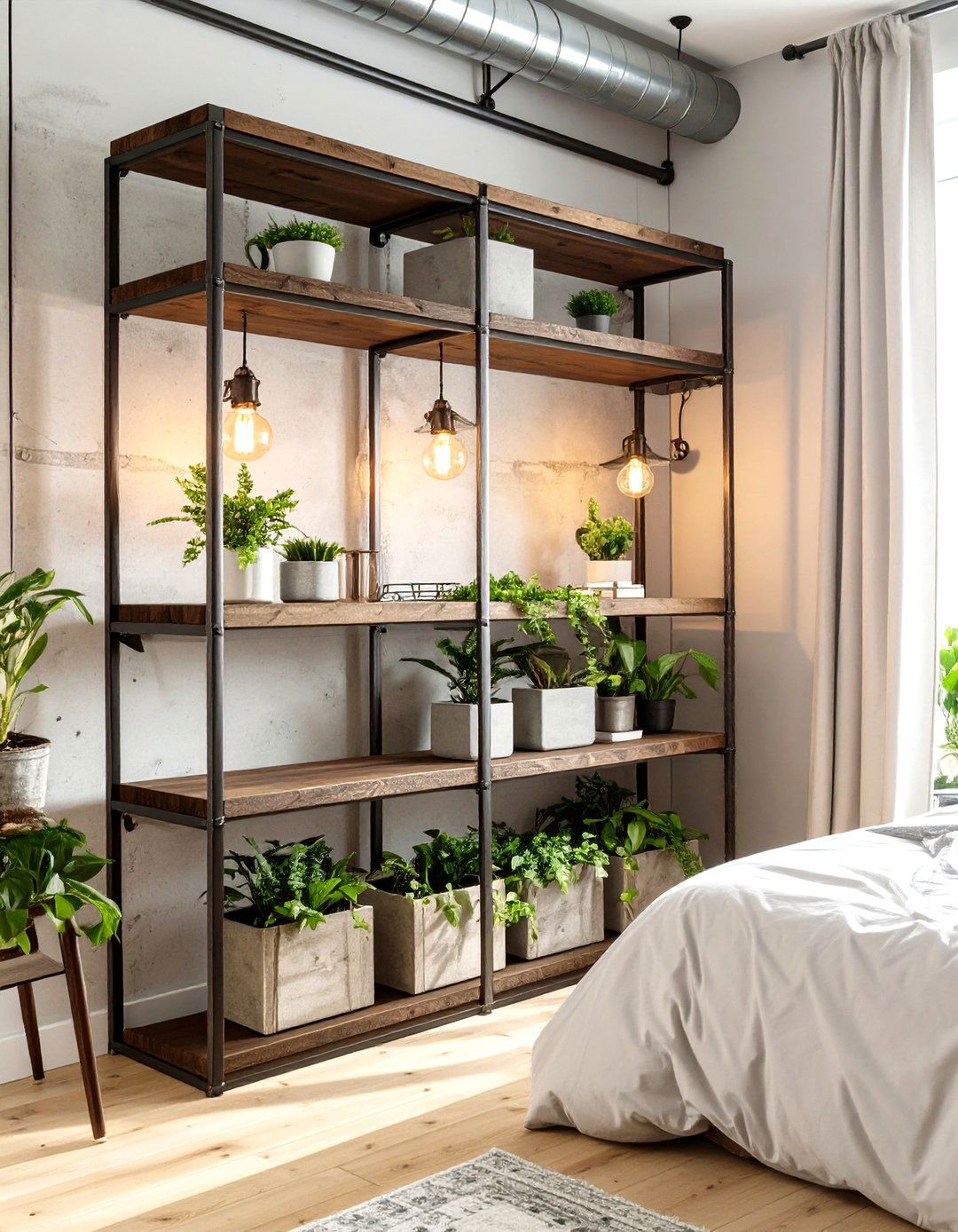 Industrial Pipe Bedroom Shelving Unit - 30 bedroom shelf ideas