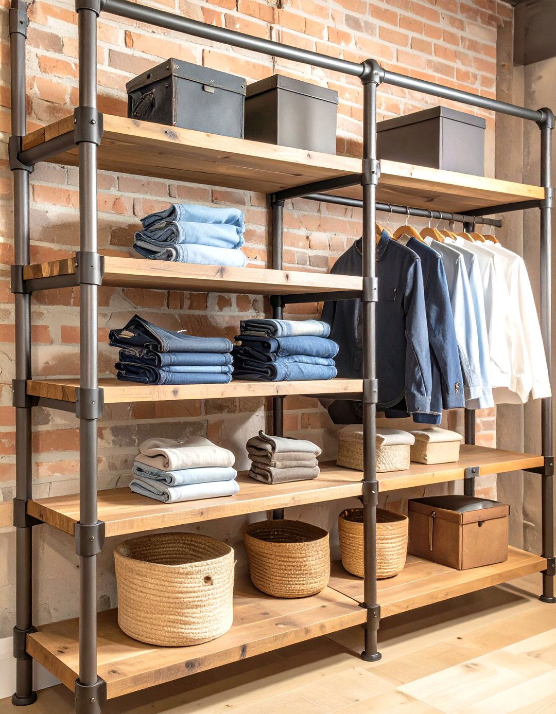 Industrial Pipe Closet Shelving - 30 closet shelf ideas